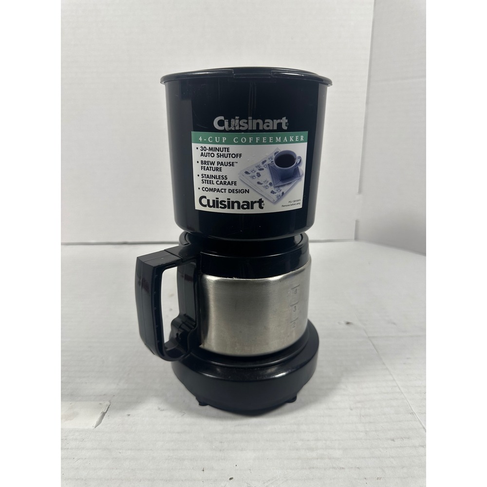Cuisinart DCC-450 4-Cup Coffeemaker Black Stainless Steel Carafe Auto Shutoff